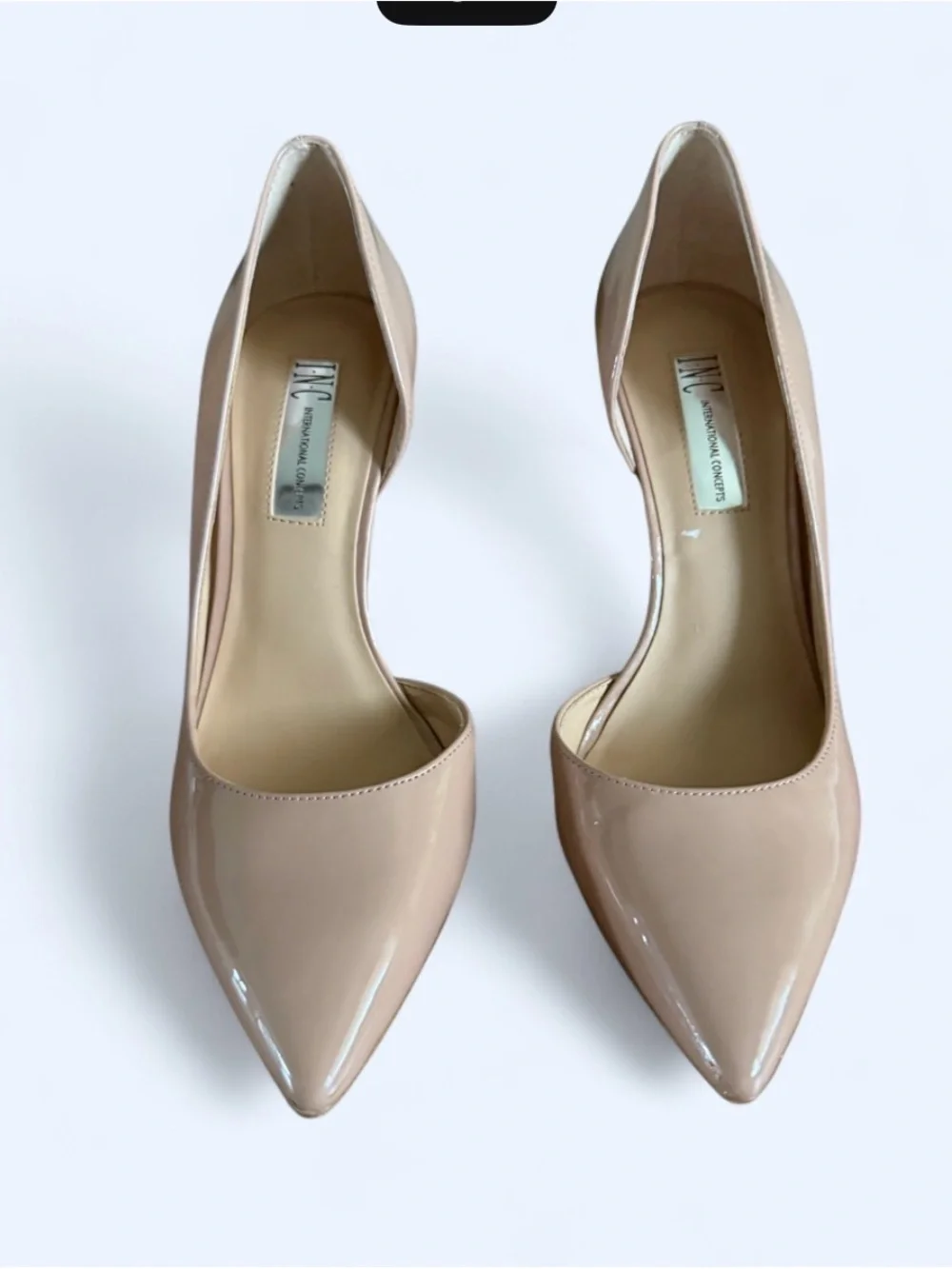 INC International Concepts Nude Patent Pointed D'Orsay Pumps